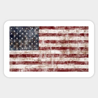 Rustic American Flag Sticker Sticker